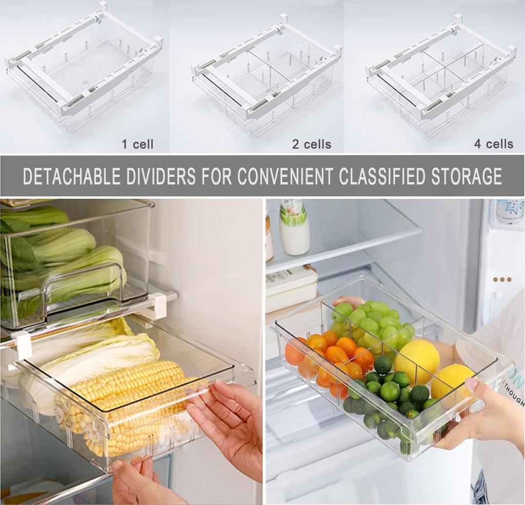 Adjustable Fridge Storage Organizer Bin